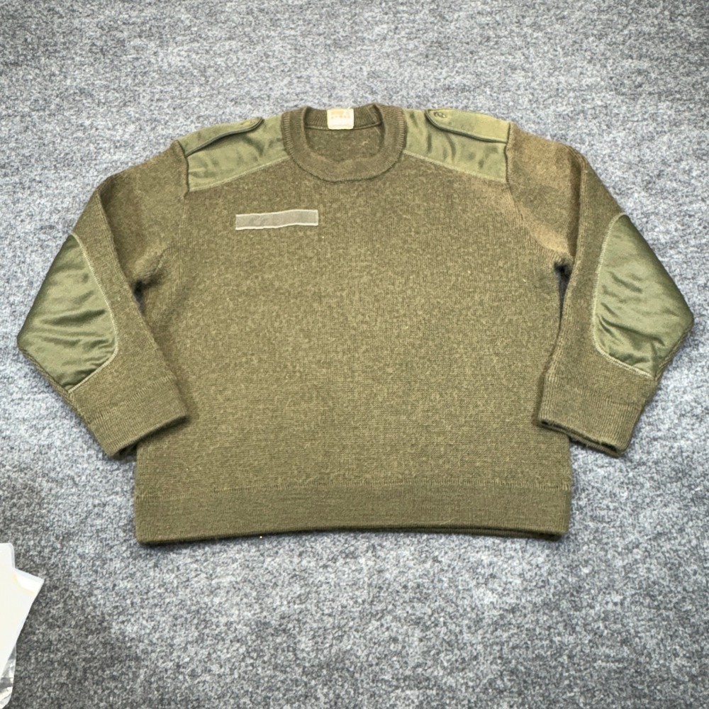 Vintage Saint James Sweater Mens Medium Green Wool French Military Commando 90s